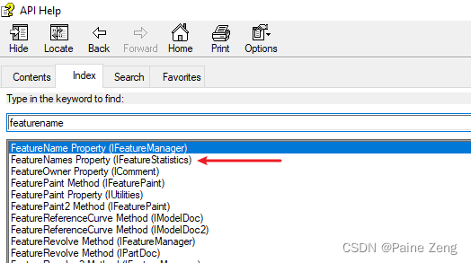 C# SolidWorks 二次开发 API—获取所有特征名称思路2